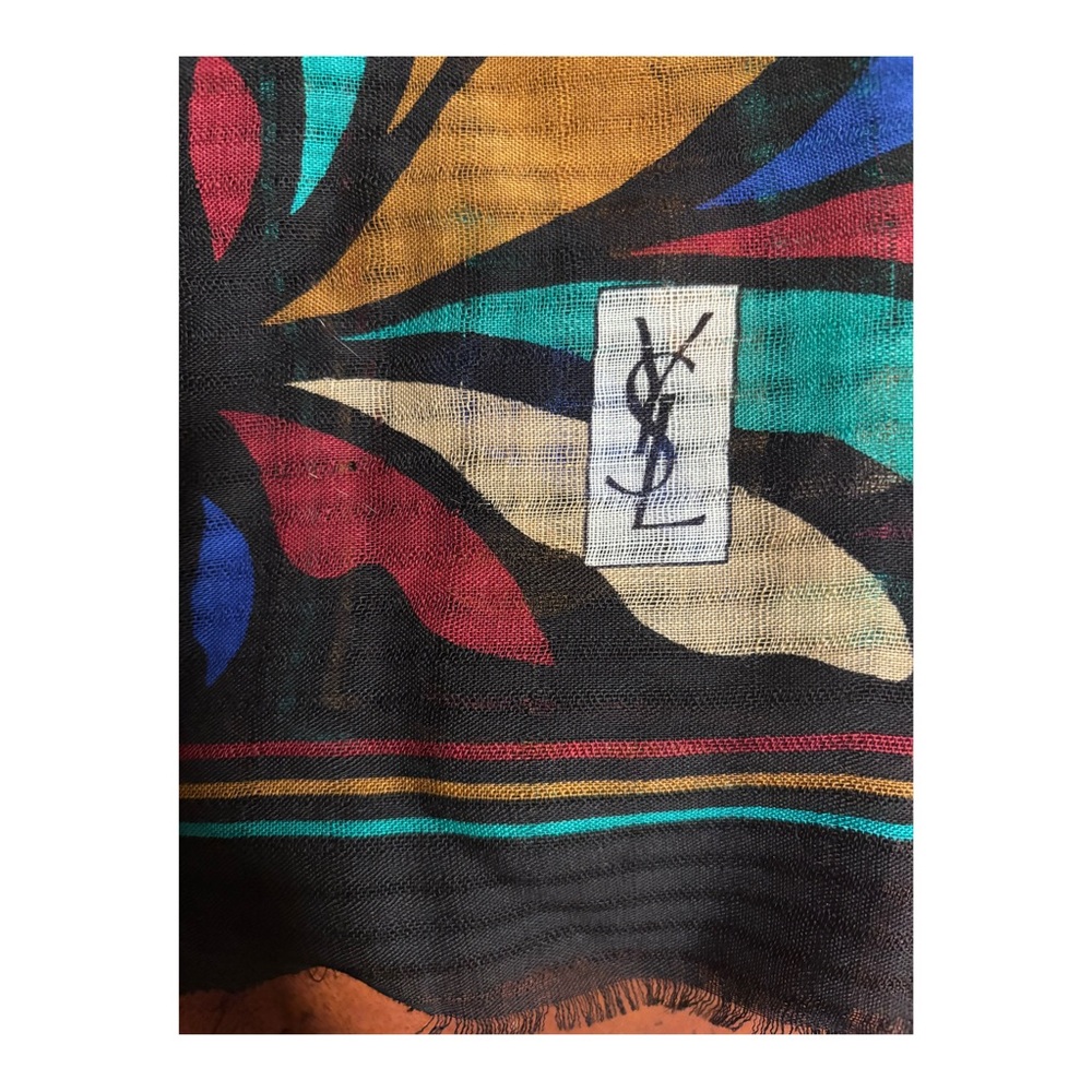 Vintage // YSL Black/Colorful Scarf